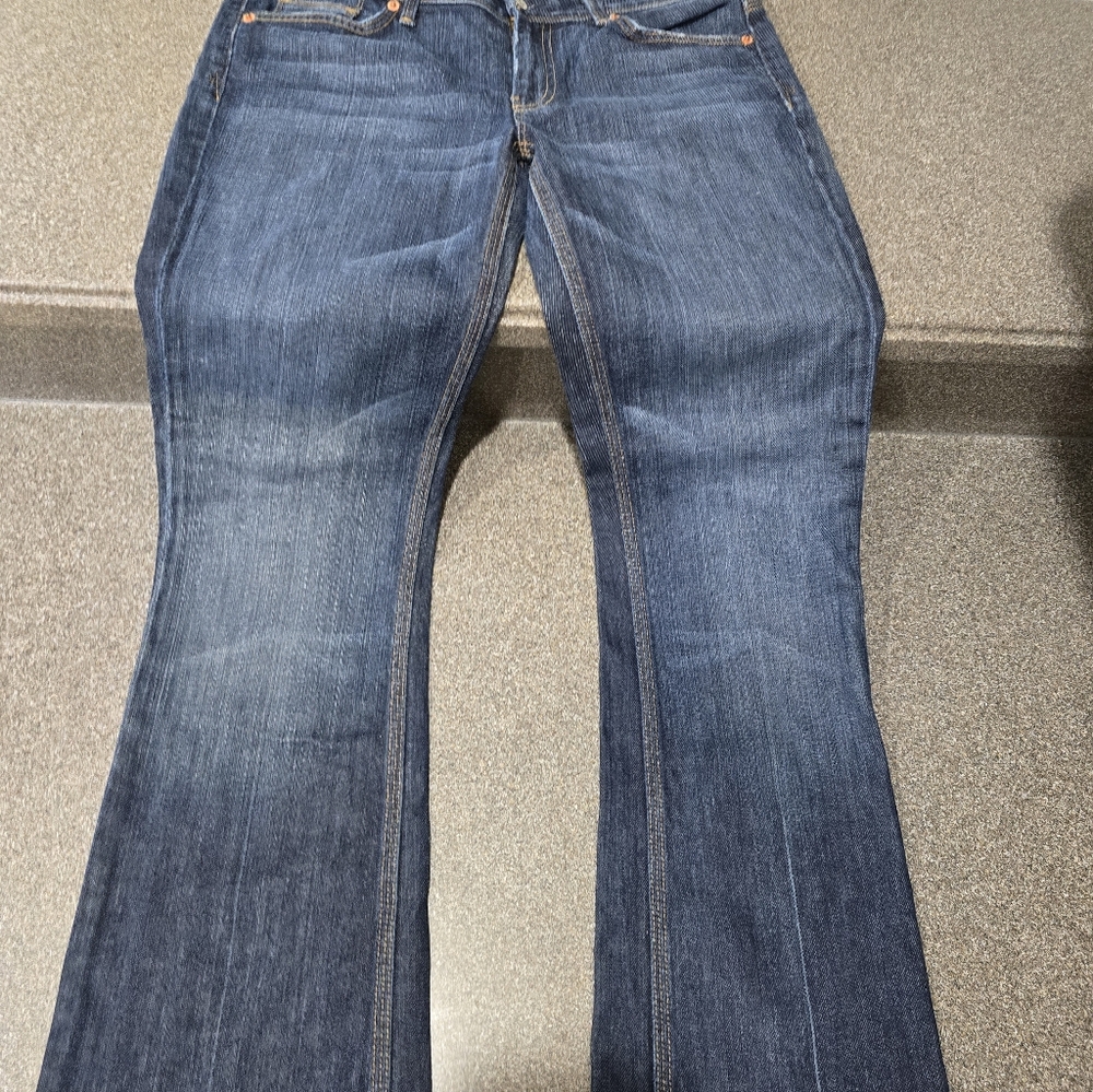 7 For All Mankind Women's Dark Blue Flare Jeans